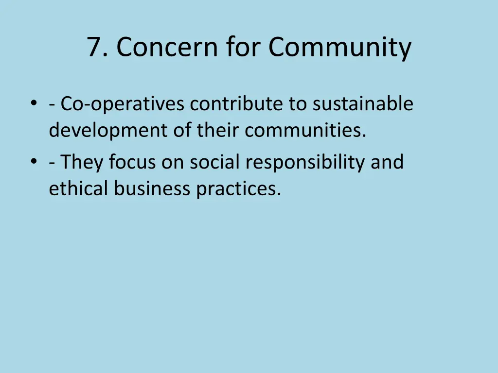 7 concern for community