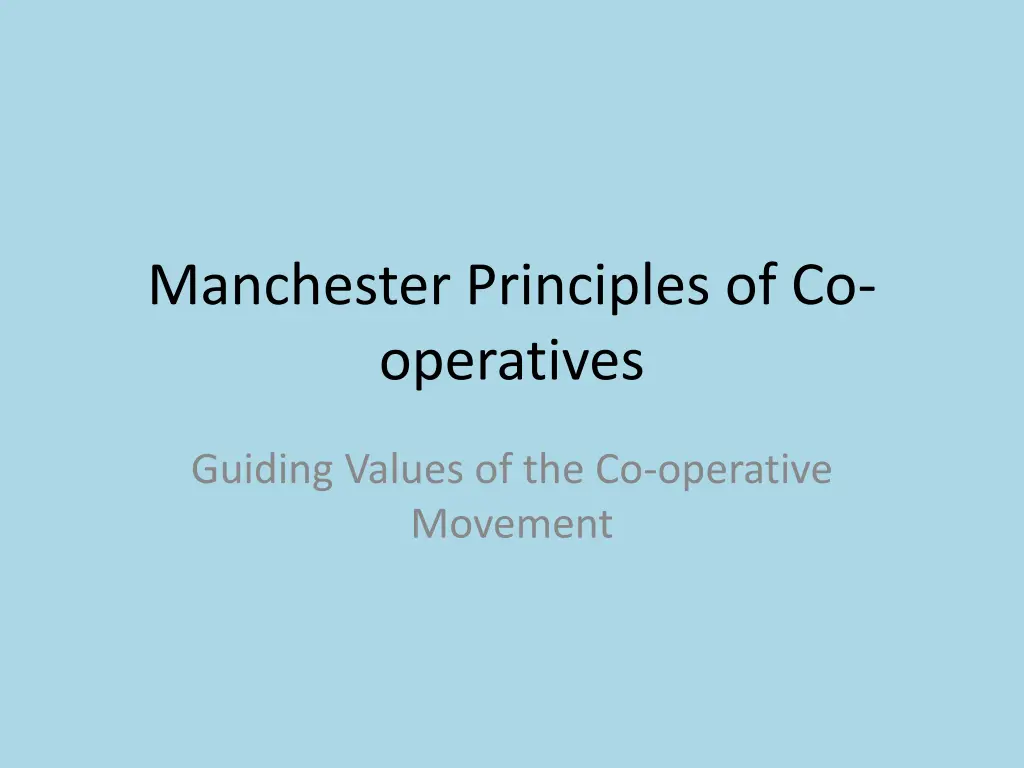 manchester principles of co operatives
