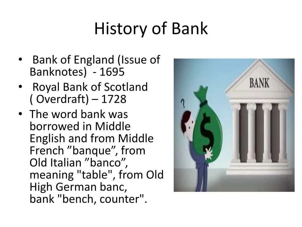 history of bank