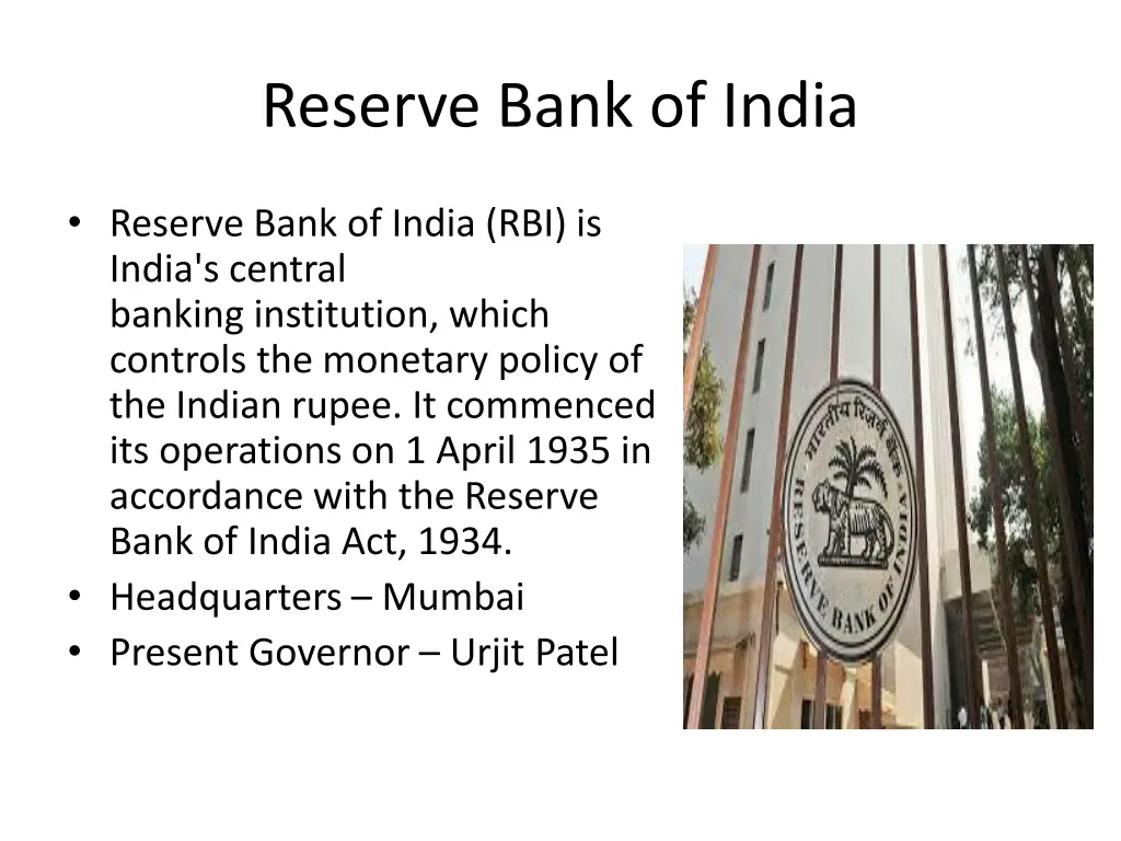 reserve bank of india