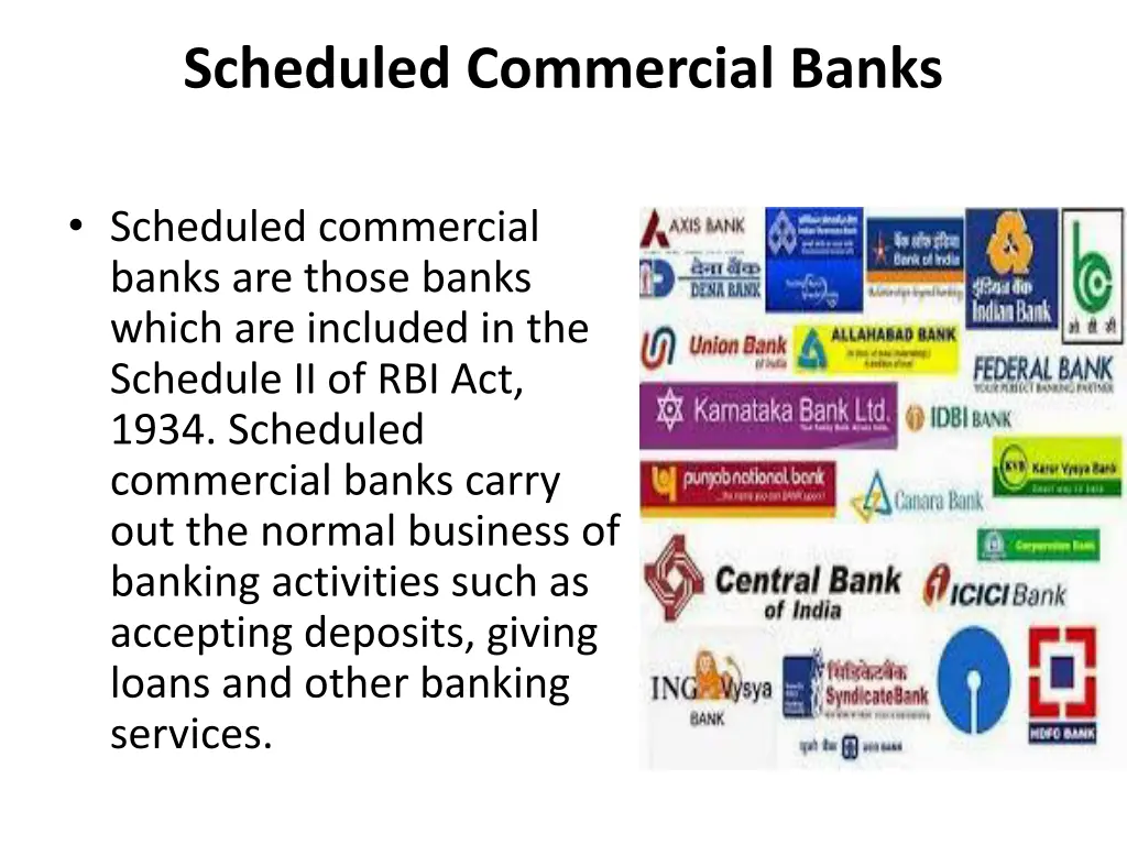 scheduled commercial banks