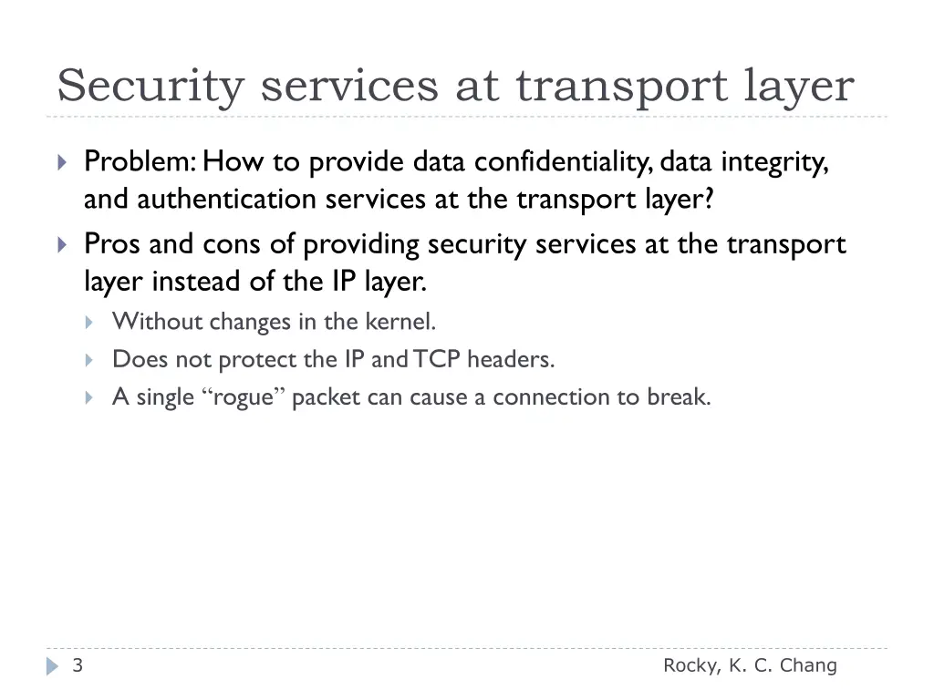 security services at transport layer