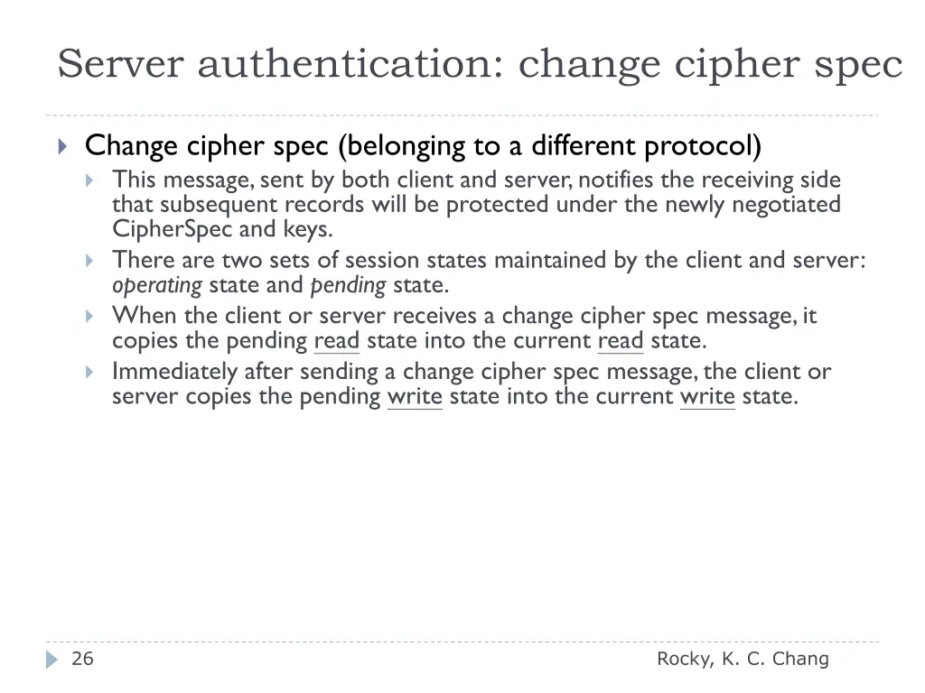 server authentication change cipher spec