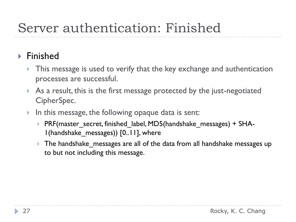 server authentication finished