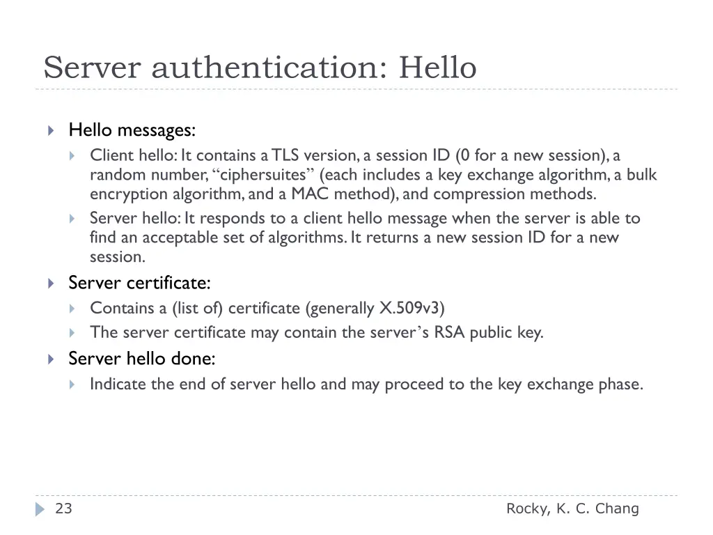 server authentication hello
