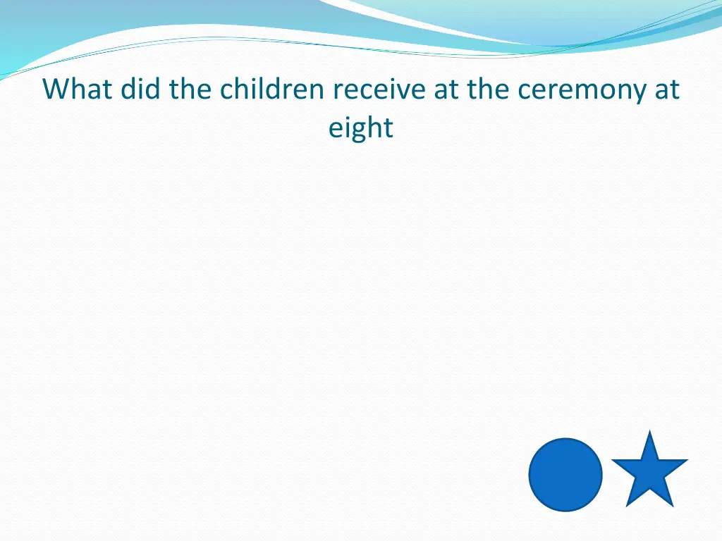 what did the children receive at the ceremony 1