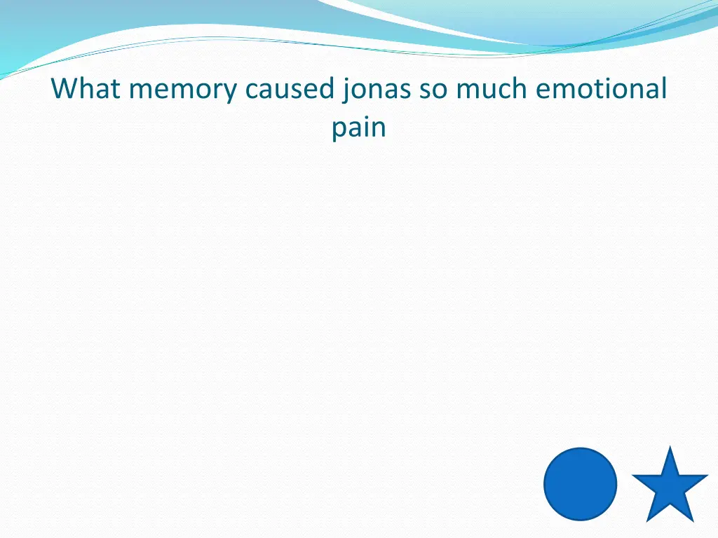 what memory caused jonas so much emotional pain