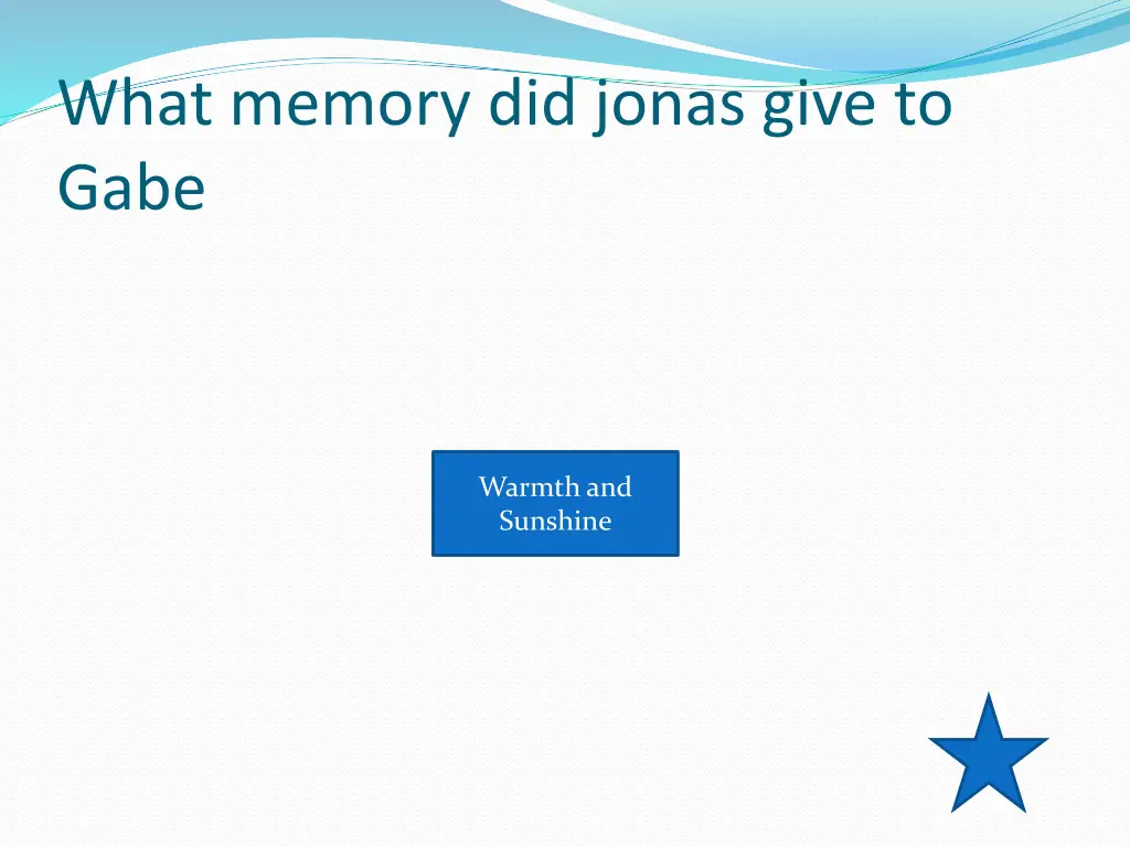 what memory did jonas give to gabe