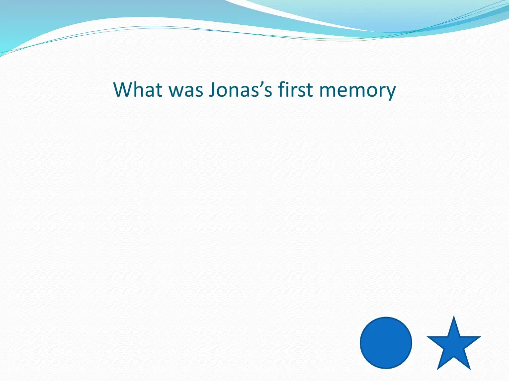 what was jonas s first memory 1