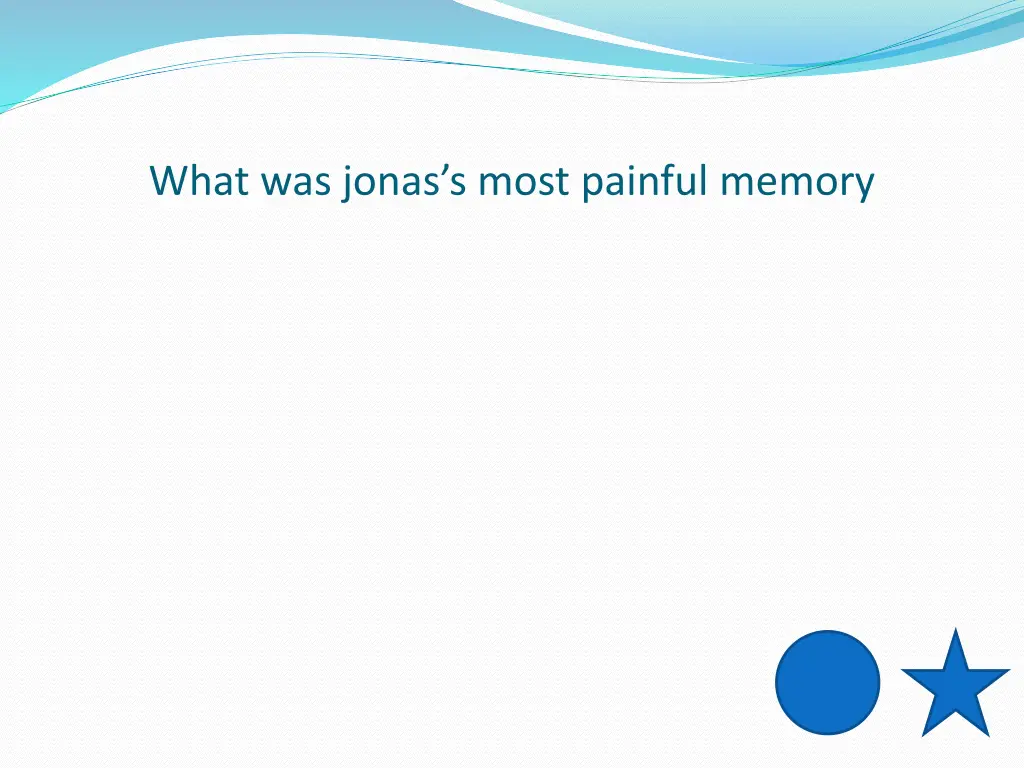what was jonas s most painful memory