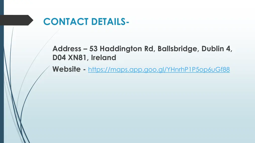 contact details