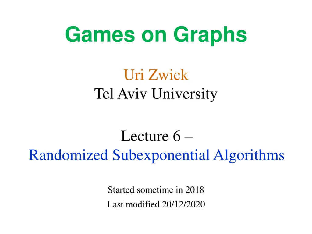 games on graphs
