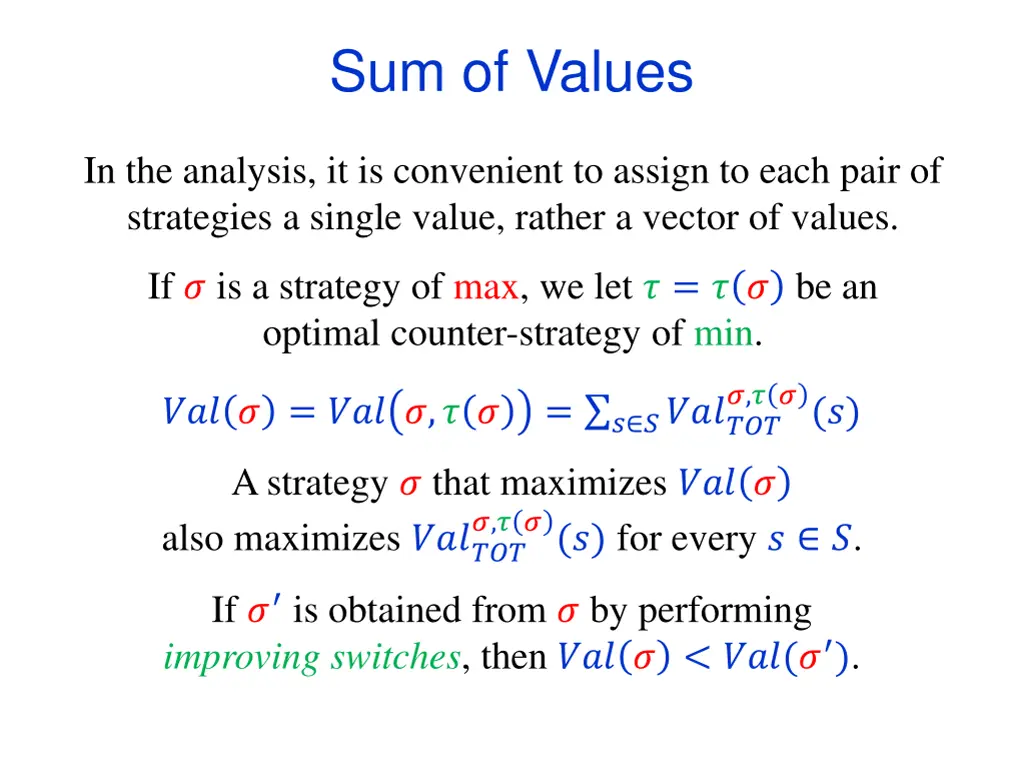 sum of values