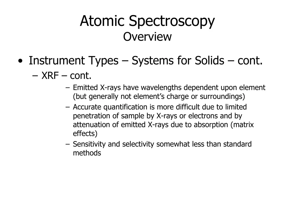 atomic spectroscopy overview 2