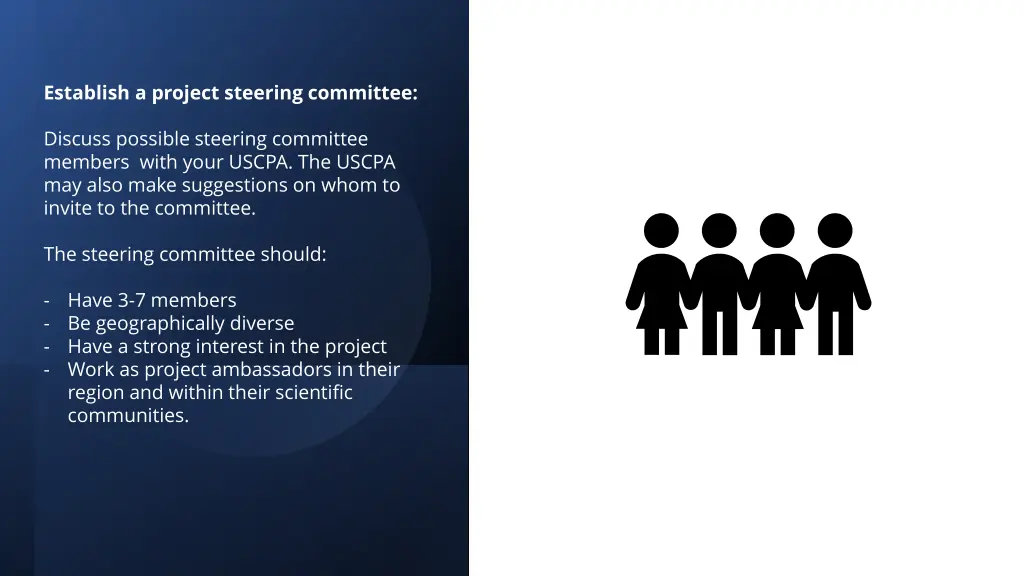 establish a project steering committee