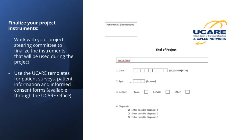 finalize your project instruments