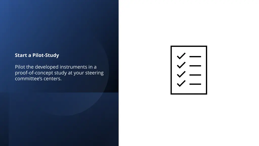 start a pilot study