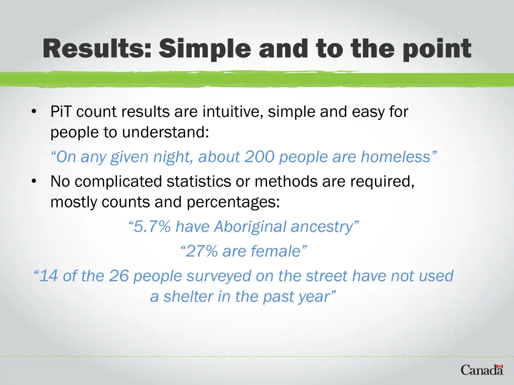 results simple and to the point