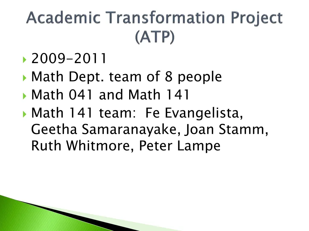 2009 2011 math dept team of 8 people math