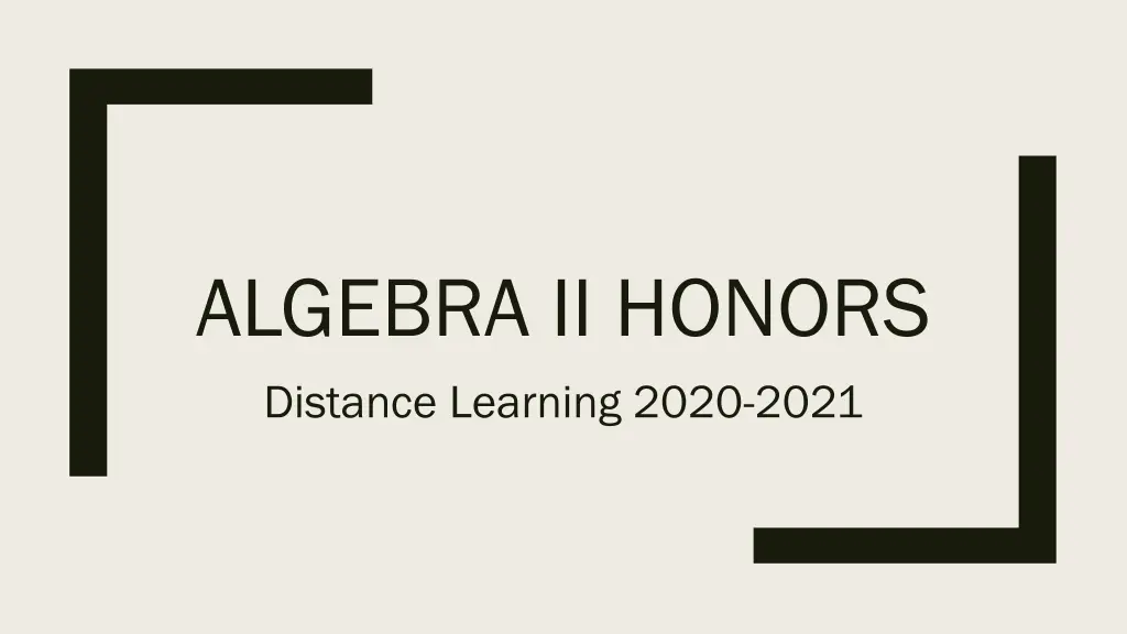 algebra ii honors distance learning 2020 2021