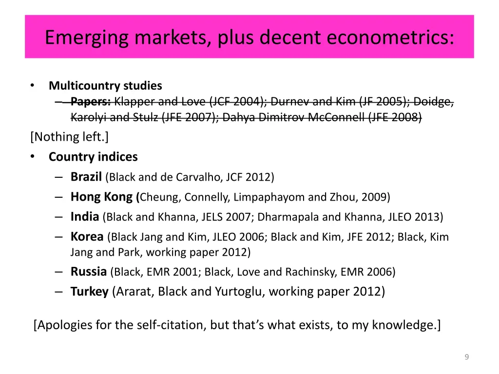 emerging markets plus decent econometrics