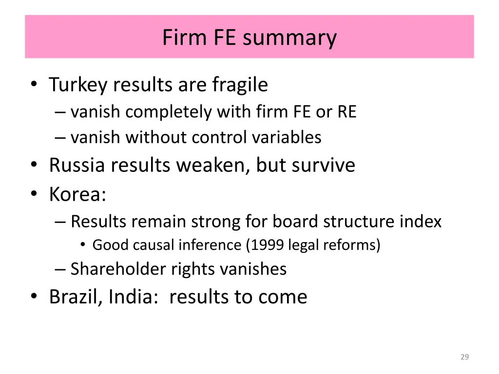 firm fe summary