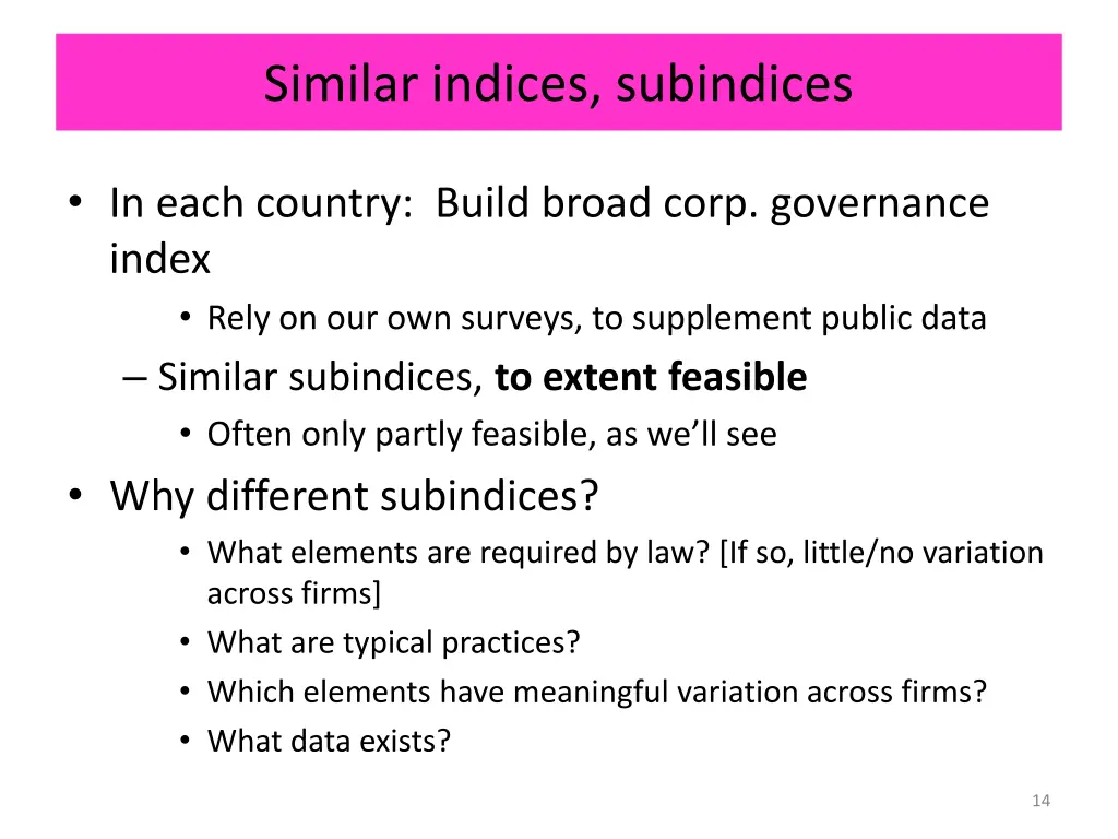 similar indices subindices