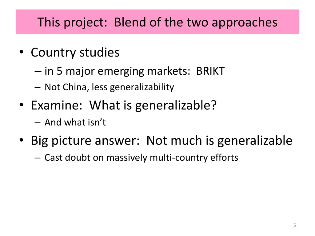 this project blend of the two approaches