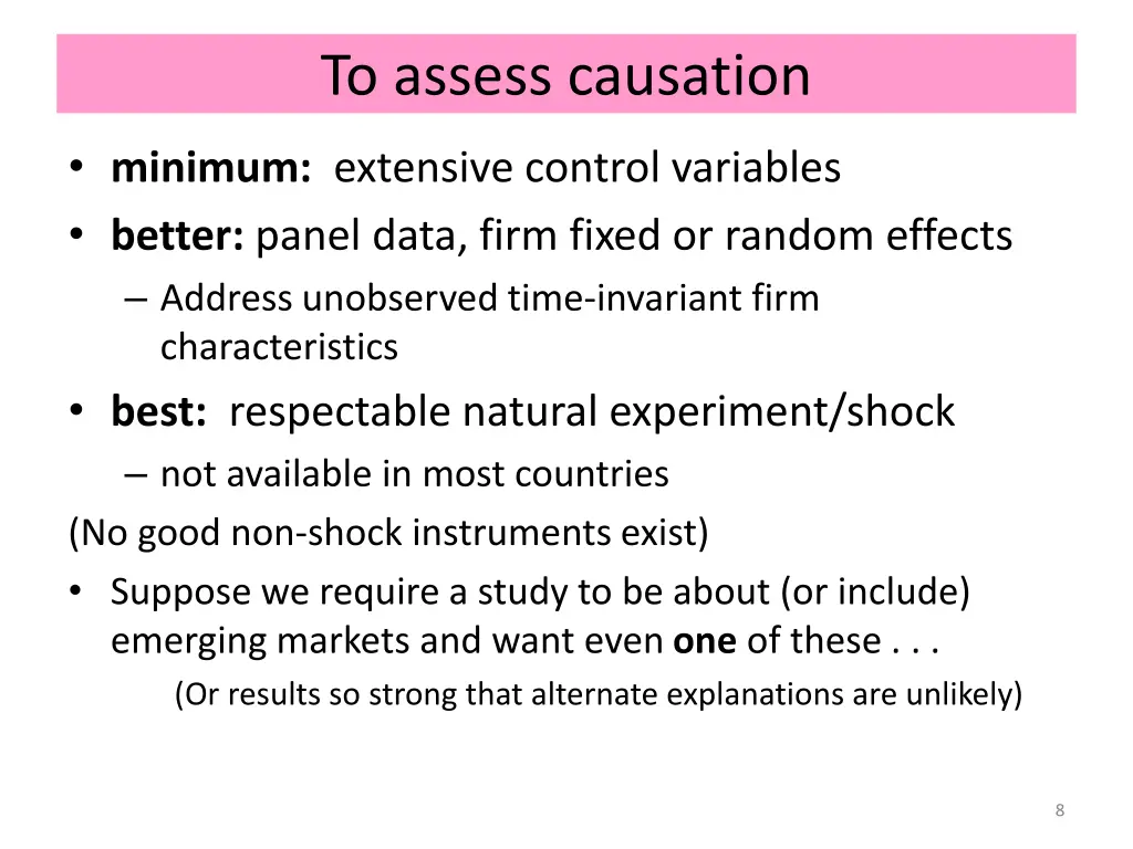 to assess causation