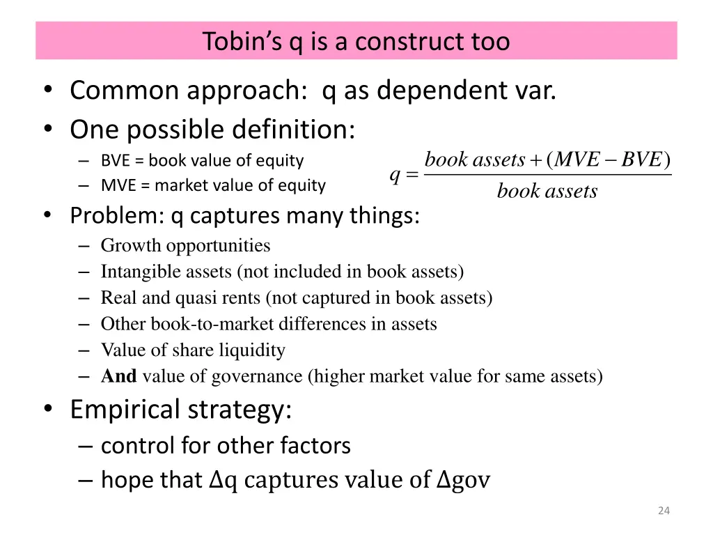 tobin s q is a construct too
