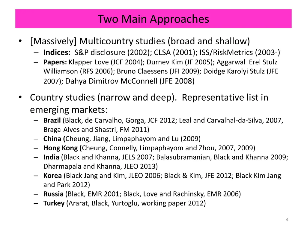 two main approaches