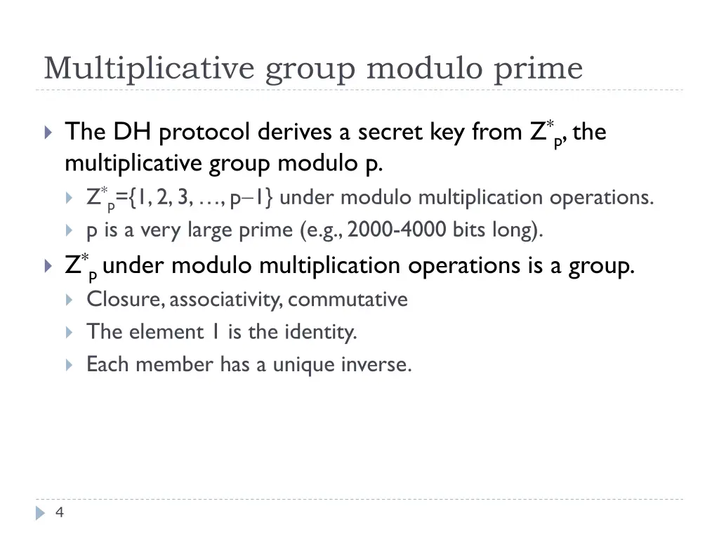 multiplicative group modulo prime
