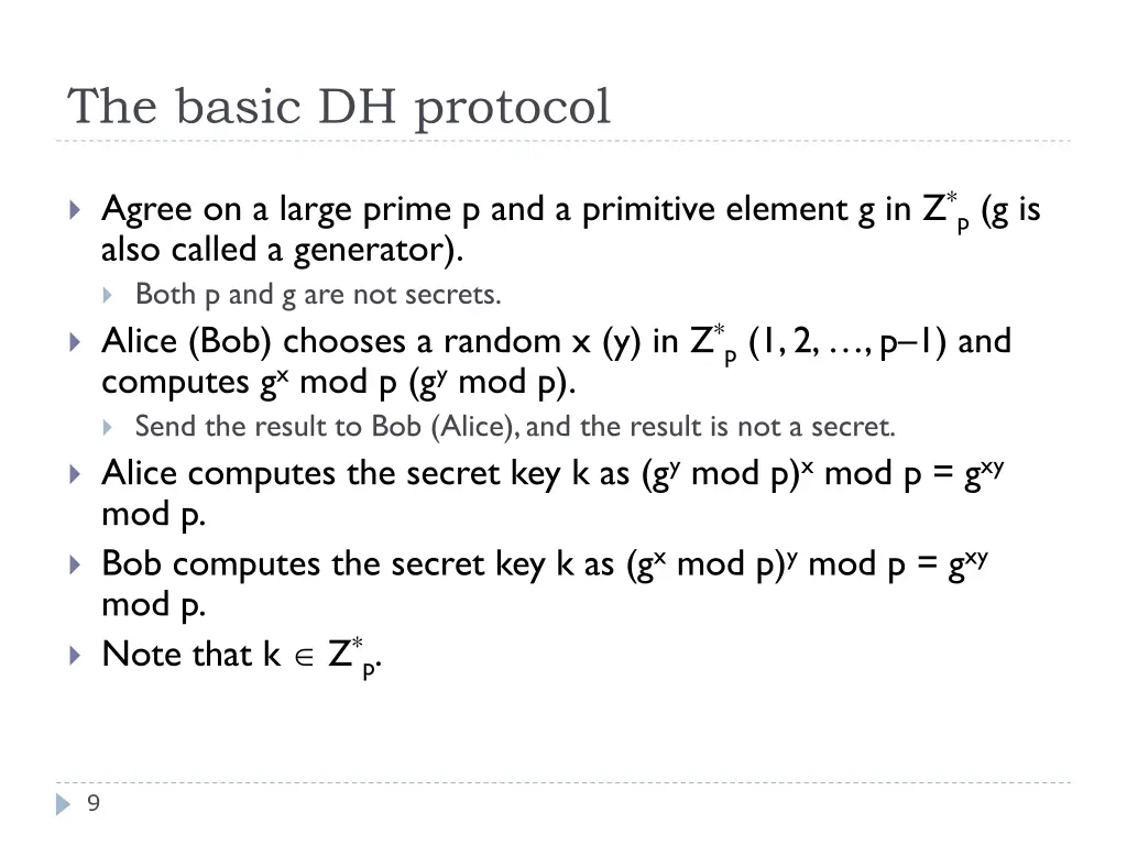 the basic dh protocol