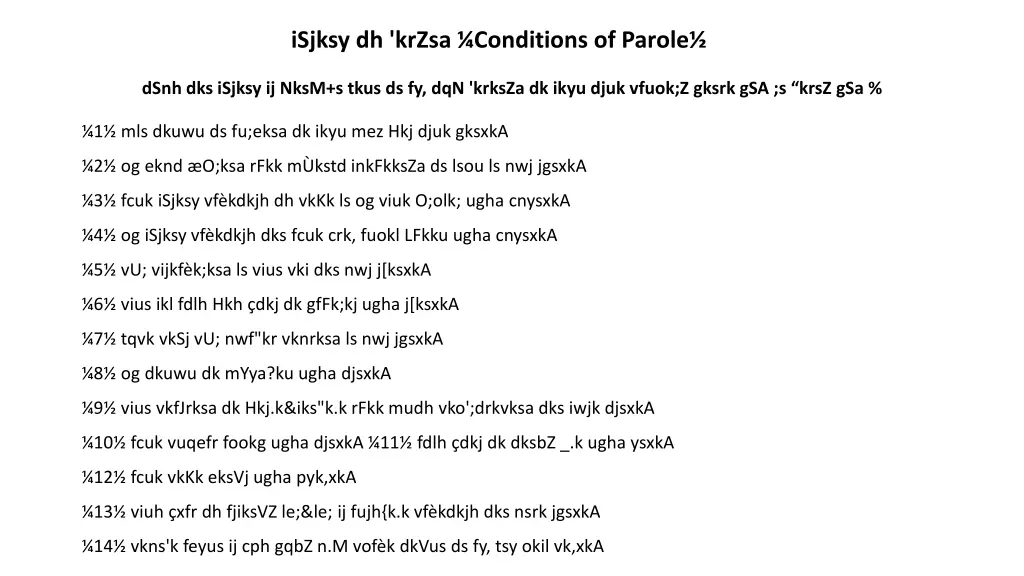 isjksy dh krzsa conditions of parole