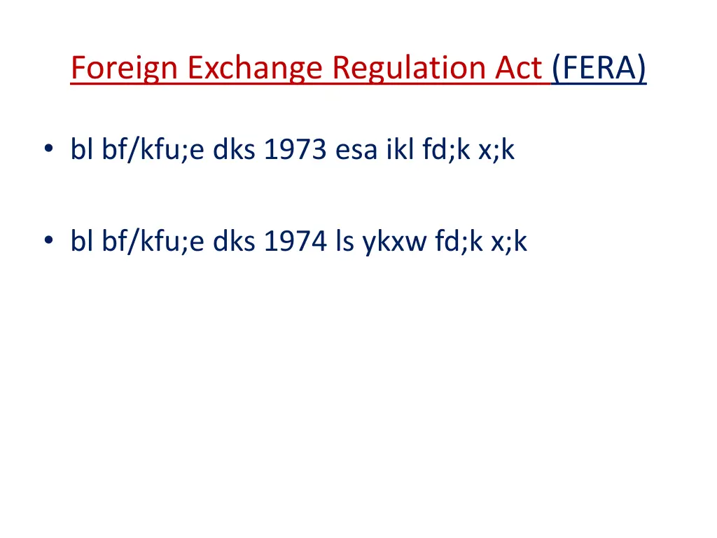 foreign exchange regulation act fera