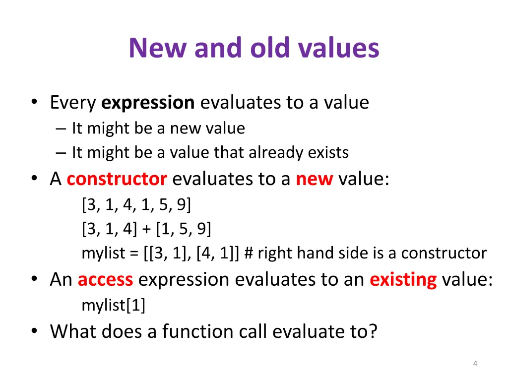 new and old values