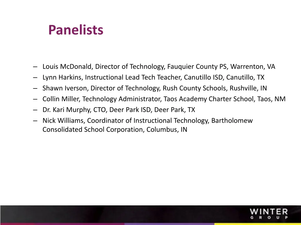 panelists