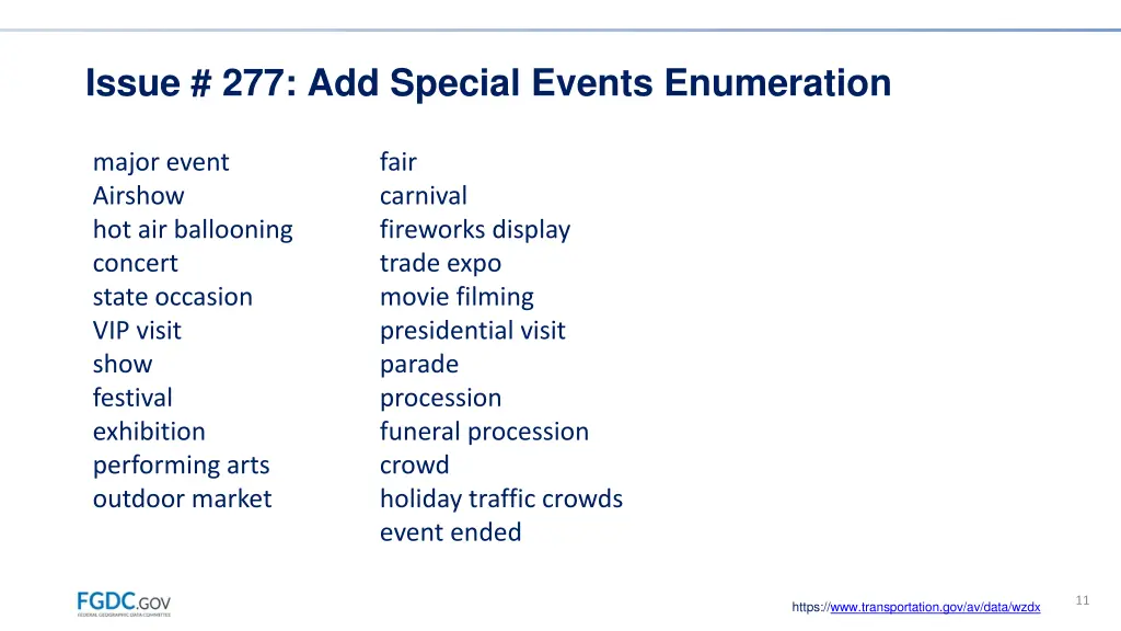 issue 277 add special events enumeration
