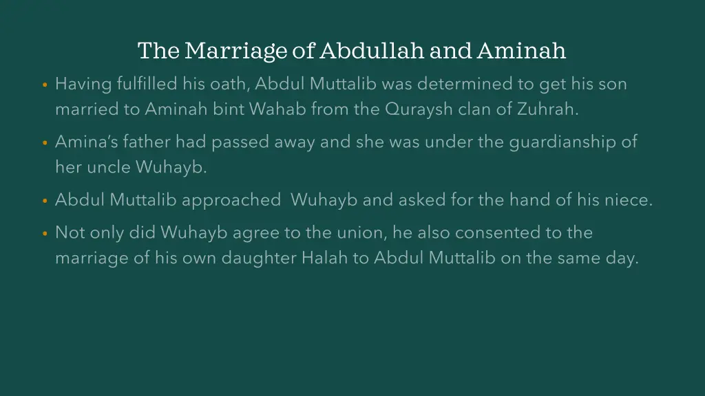 the marriage of abdullah and aminah 1