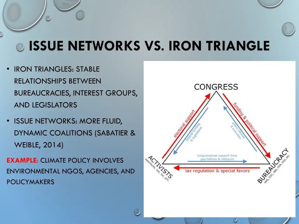 issue networks vs iron triangle