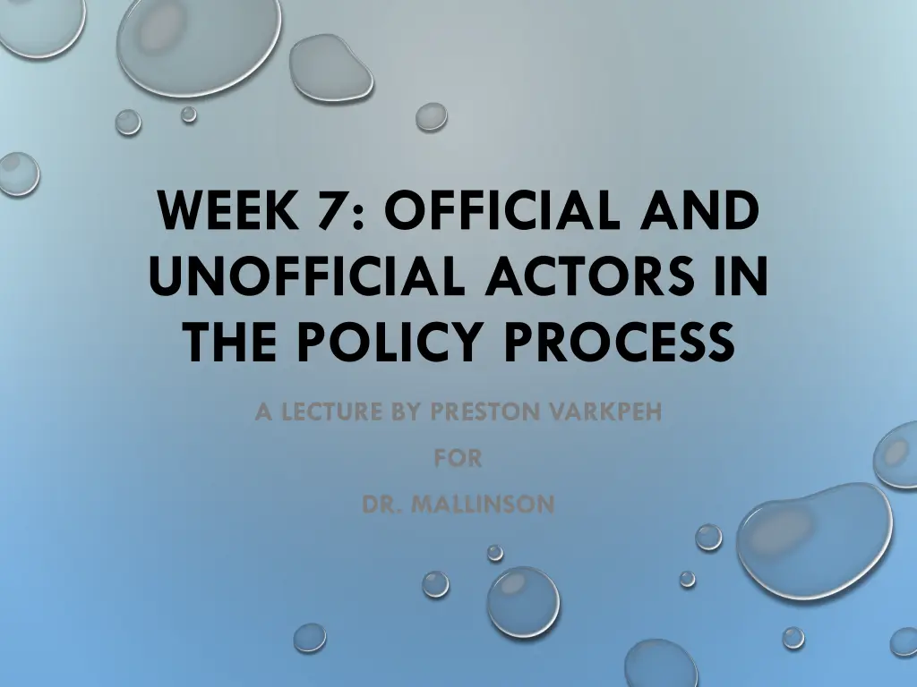 week 7 official and unofficial actors