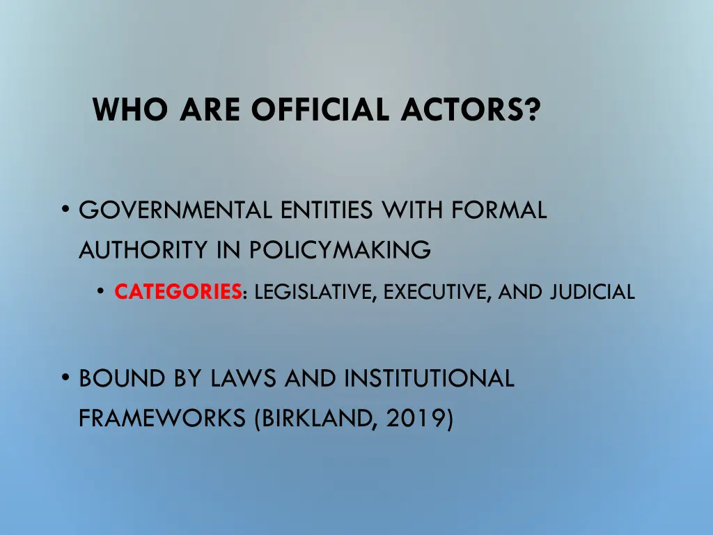 who are official actors