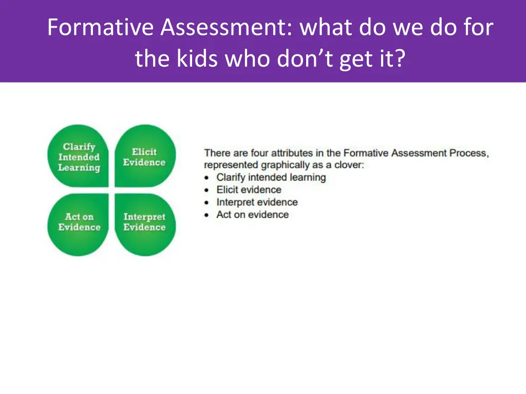 formative assessment what do we do for the kids