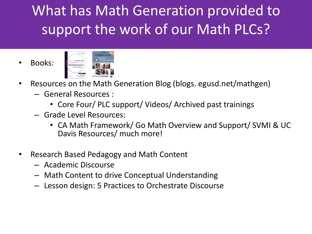 what has math generation provided to support