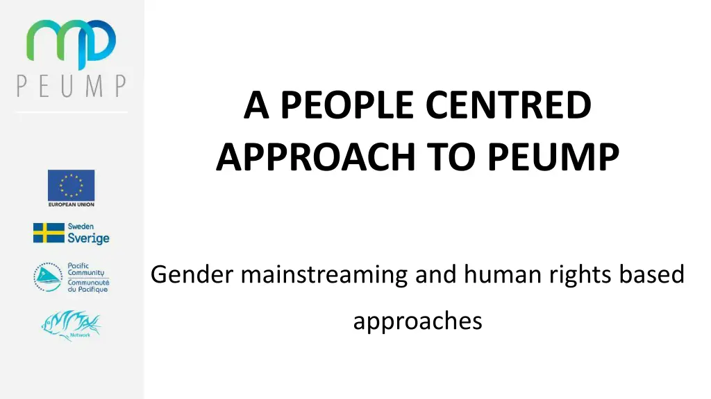 a people centred approach to peump