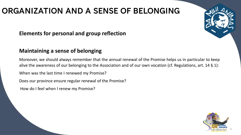 organization and a sense of belonging 18