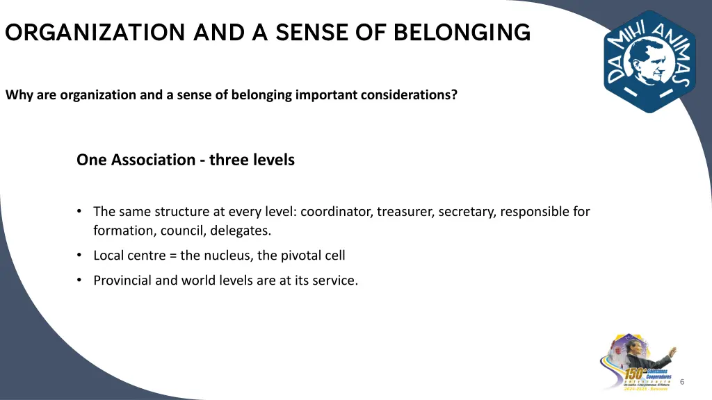 organization and a sense of belonging 3