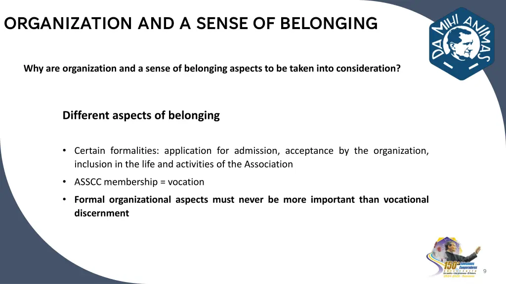 organization and a sense of belonging 6