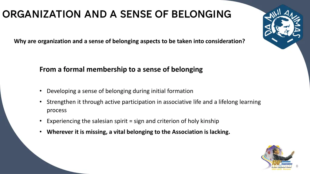 organization and a sense of belonging 7
