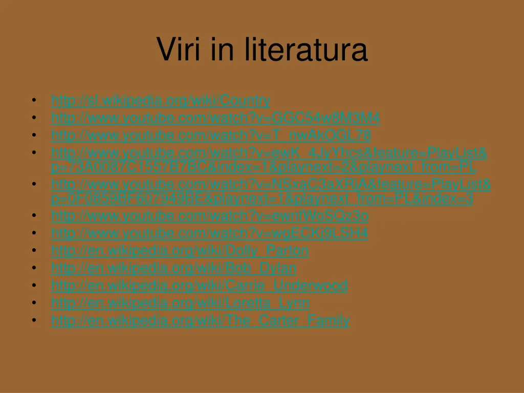viri in literatura